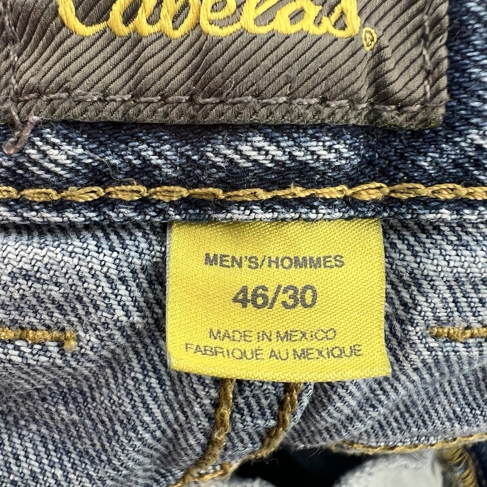 Cabela's Jeans Men's 46x30 Blue‎ Denim Relaxed Fit Zip Fly 5-Pocket Casual Pants